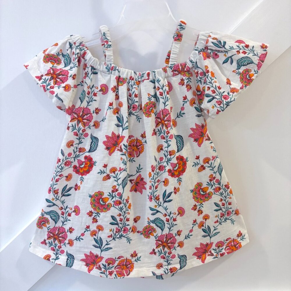 FINAL PRICE! Like New 18-24mo Off Shoulder Floral Cream Top Like New Old Navy
